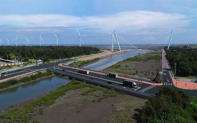 中市清水濱海橋改建預計明年6月完工。（台中市政府提供／陳世宗台中傳真）