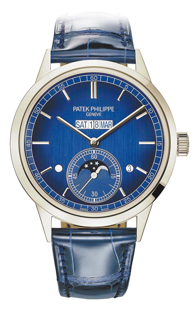百达翡丽Ref.5236P-001并列显示万年历腕表，379万5000元。（百达翡丽提供）