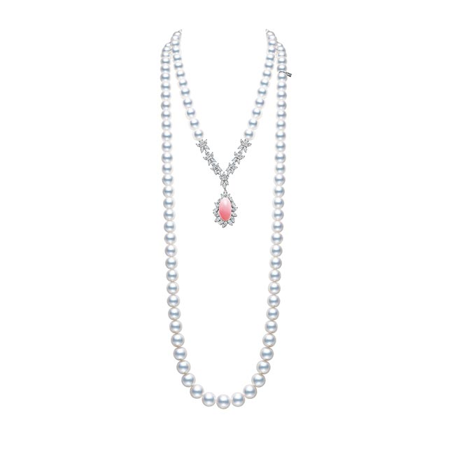 MIKIMOTO Natural Pearl顶级珠宝孔克珍珠和南洋珍珠长炼，1160万元。（MIKIMOTO提供）