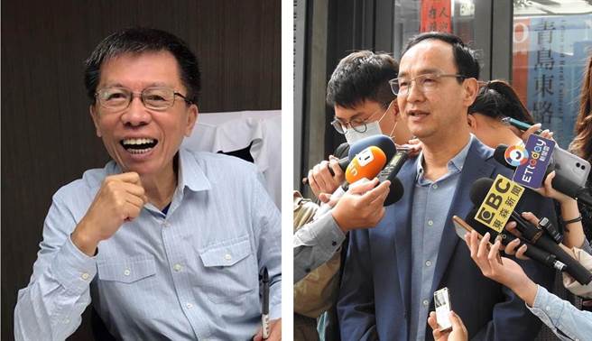 沈富雄(左)称「朱当主席2024会爆掉」，朱立伦(右)反吐槽：他每次挺谁谁就爆掉。(中时资料照)