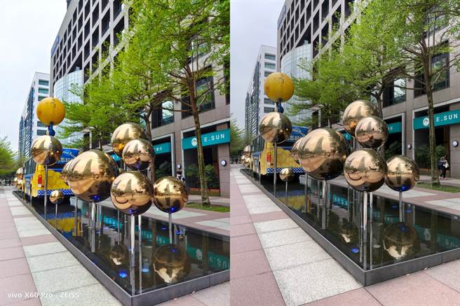 vivo X60 Pro（左）与iPhone 12 Pro日间拍摄对比（2）。（黄慧雯摄）
