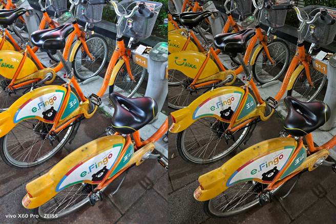 vivo X60 Pro（左）与iPhone 12 Pro夜间拍摄对比（2）。（黄慧雯摄）
