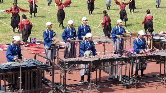 嘉义县民雄乡民雄国中4月11日受邀参加台中市政府举办的「台中跃升、弘艺乐扬」管乐展演，当时精彩的演出博得满堂彩。（民雄国中提供／张亦惠嘉县传真）