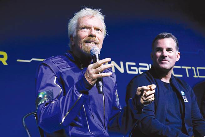 維珍銀河的創辦人理查德·布蘭森(圖左)。圖／路透
