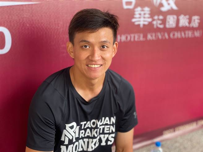 乐天桃猿捕手张闵勛。（毛琬婷摄）