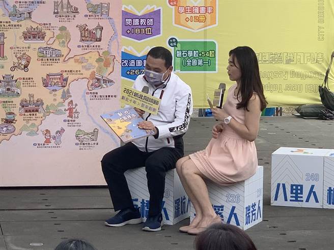 新北市長侯友宜今天上午出席新北閱讀節活動。（王揚傑攝）
