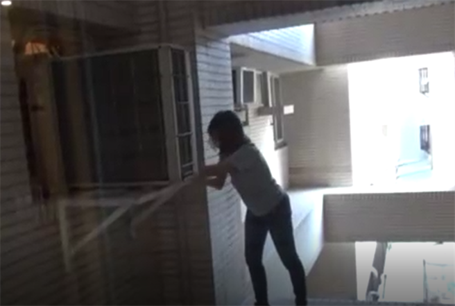 女警徒手爬3楼抓嫌犯(图/戴志扬翻摄)