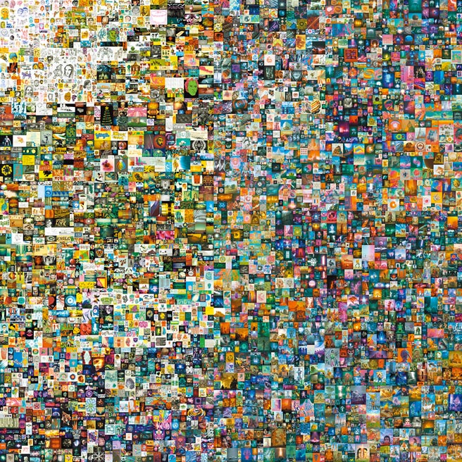 Beeple的《每天：最初的5000天》近日在佳士得网拍创NFT最高价纪录。（取自佳士得官网）