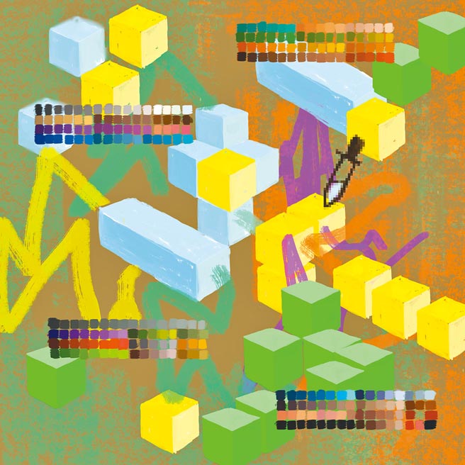 艺术家洪司丞（IOYOI）的NFT作品结合绘画与「体积像素」而有雕塑装置的效果。（洪司丞提供）