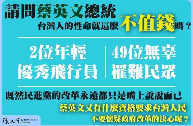 孫大千質疑，民進黨的改革永遠都只是嘴上說說。（圖／摘自孫大千臉書）