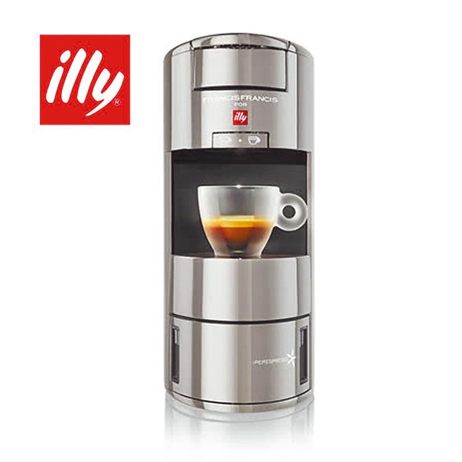 远传friDay购物的Illy X9 Iperespresso 胶囊咖啡机X9 Cromo，原价1万6000元，特价1万2000元。（远传friDay购物提供）