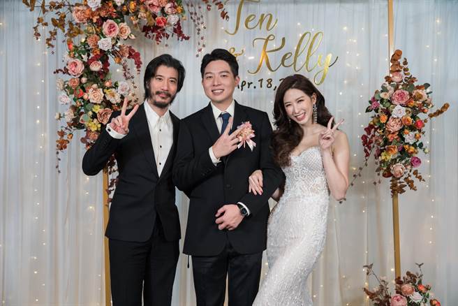 廖士元和 Kelly 前晩完成終身大事。(宏聲文化提供）