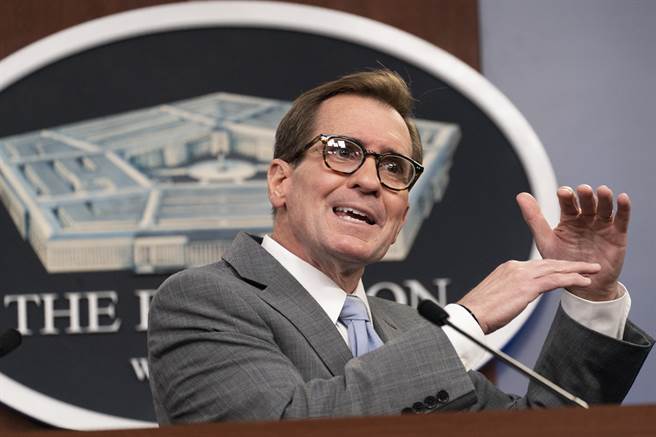 美国国防部发言人柯比（John Kirby）今天召开媒体简报会。(图／美联社)