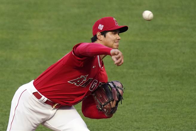 今天大谷4局投了80球(美联社资料照)