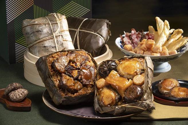 （抢端节送礼商机，台北国宾饭店推出顶级海陆粽抢市。图／台北国宾饭店提供）
