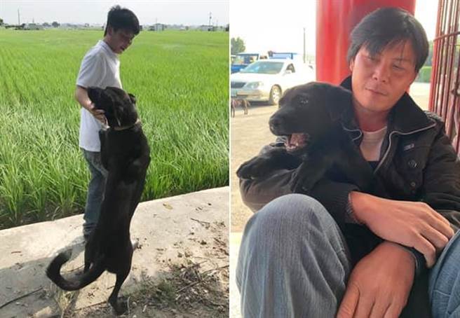 林佳新与黑狗「武雄」。（资料照／摘自林佳新脸书）