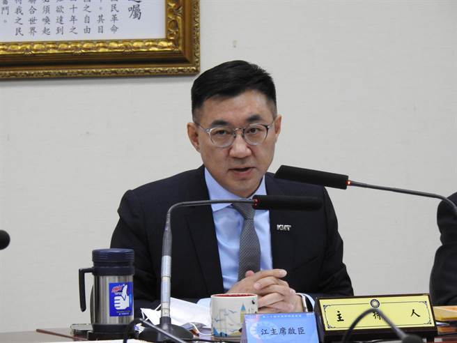 國民黨主席江啟臣下午主持中常會。（趙婉淳攝）