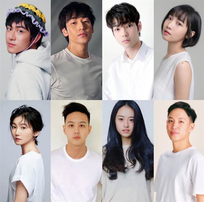 《植剧场2》公布新人演员名单，包刮镇万钧(上排左起)、林贯易、郑湋晔、林映彤；王玮锺(下排左起)、徐崧育、许莉廷、陈奕均8位演员。(拙八郎提供)