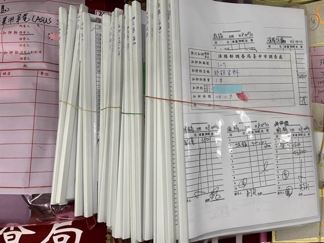 检调接获检举，去年搜索「晴天代缴」支付平台陈姓首脑等人住处，查扣银行帐册、投资人明细等犯案证据。(台中市调处提供／林欣仪台中传真)