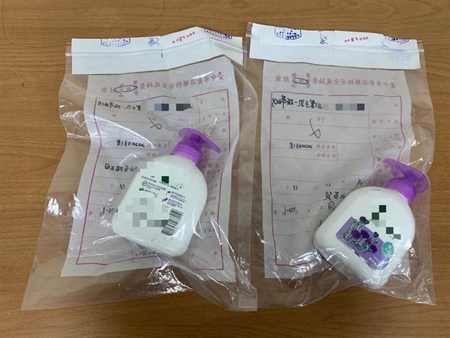 台中一名赖先生今年1月间向台中市卫生局投诉购买「绿的GREEN抗菌洗手乳」送验却生菌数超标1200倍。（台中市卫生局提供／冯惠宜台中传真）