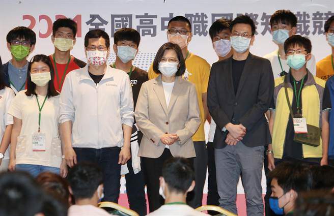 总统：未来台湾与全球合作更频繁，需培养丰富国际观的新世代。姚志平摄