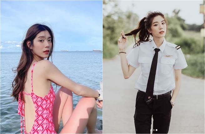 泰国网红Meimei Thanyawee不时穿着飞行员制服入镜，许多人以为她只是扮装，没想到是真的飞行员。(取材自thanyawee_IG)

