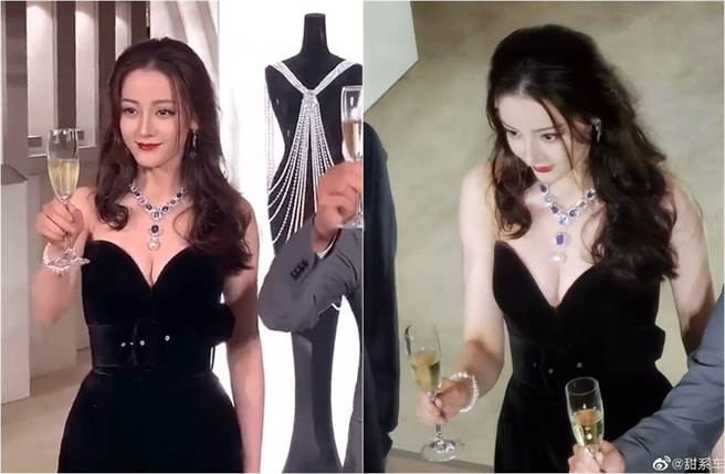路人鏡頭下的迪麗熱巴身材俏麗、顏值依舊吸睛。（圖／取材自新浪娛樂微博）