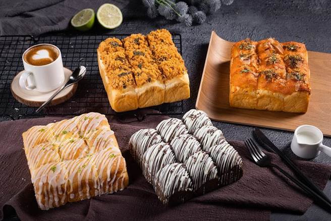 （天成饭店集团旗下「花比麵包坊」推出「台丸手撕包」，有甜有咸共四款。图／天成饭店集团）