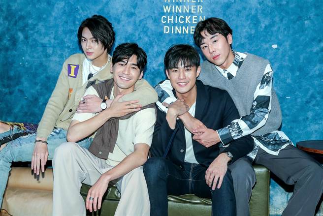 LINE TV原创BL喜剧《HIStory4-近距离爱上你》主演陈立安（左起）、涂善存、安俊朋、林嘉威。（粘耿豪摄）