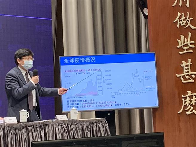 卫生福利部疾病管制署署长周志浩今于行政院会后记者会证实，诺富特饭店有员工确诊，确诊原因待查，正在清查近期足迹。（林缙明摄）