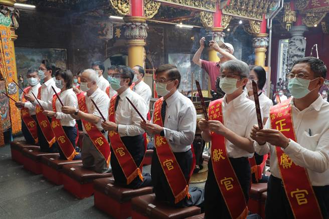 安平開台天后宮今天舉行祈雨大典。(曹婷婷攝)