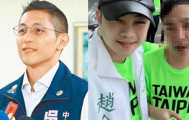 國民黨立委鄭麗文指出，趙介佑（右）家族在民進黨台北市黨部影響力很大，甚至連台北市黨部主委吳怡農也得聽他的。（合成圖／資料照、翻攝畫面）