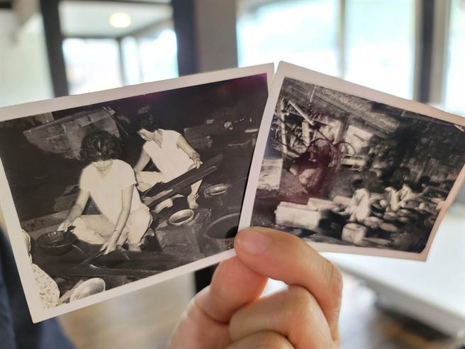 昔日女性矿工在俗称「水车间」的矿厂研磨金矿砂的珍贵照片。（黄金博物馆提供）