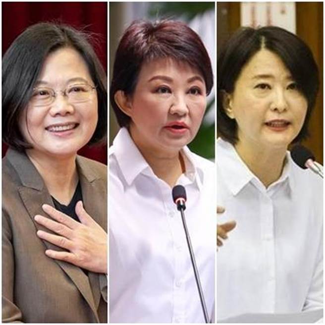 总统蔡英文（左起）、台中市长卢秀燕、台北市议员王鸿薇。（资料照片合成）
