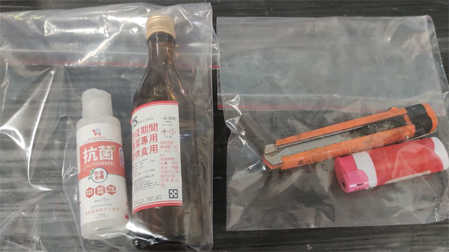 刘男今天竟拿着酒精和打火机再度前往并恐吓店家。（民眾提供／罗亦晽花莲传真）