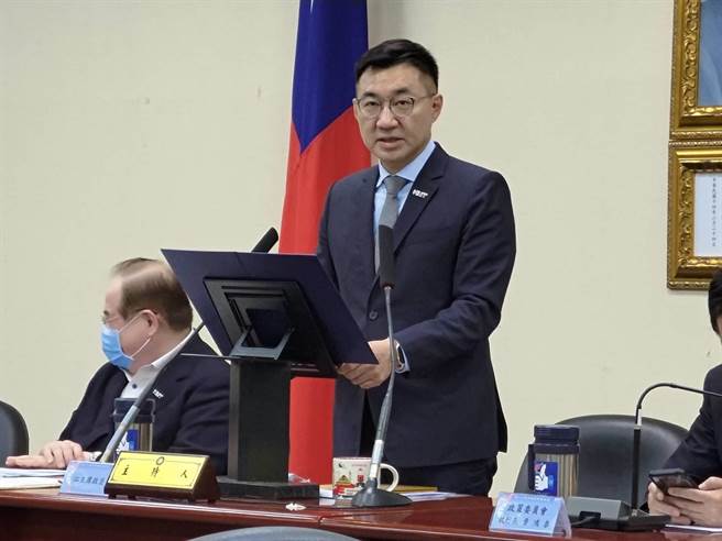 国民党主席江启臣。(黄福其摄)