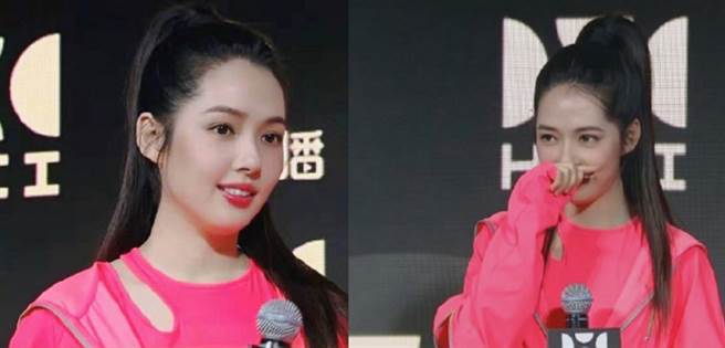 郭碧婷終於在4月30日產後首度現身公開活動，有網友註意到她眉眼之間更溫柔了。(圖/ 摘自微博)