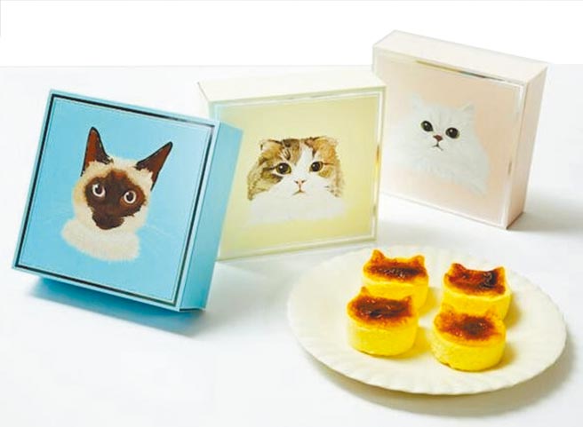 新光三越台北信義新天地A11「NEKO NEKO CHEESECAKE經典貓起司蛋糕」，有6款包裝外盒，每款4入320元。（新光三越提供）