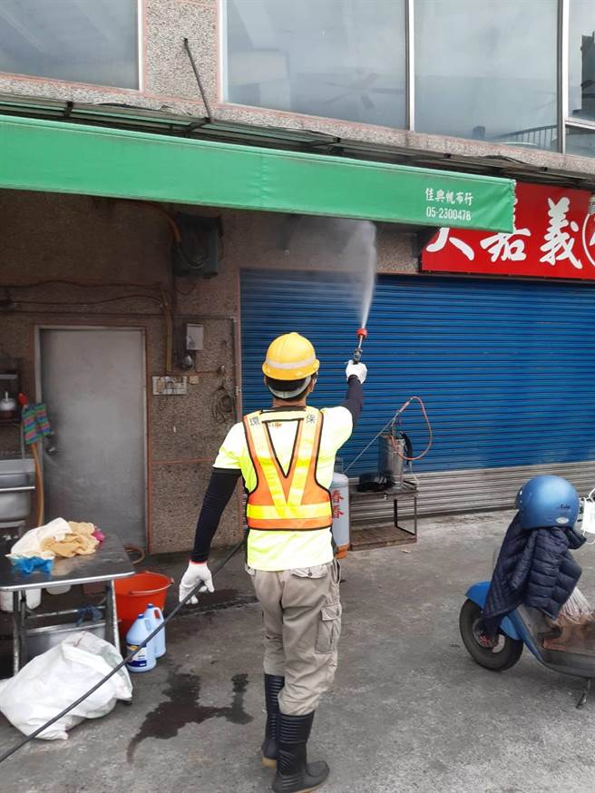 确诊个案案1129曾在嘉县活动，嘉县府今随即全面加强消毒。（嘉县政府提供／张亦惠嘉县传真）
