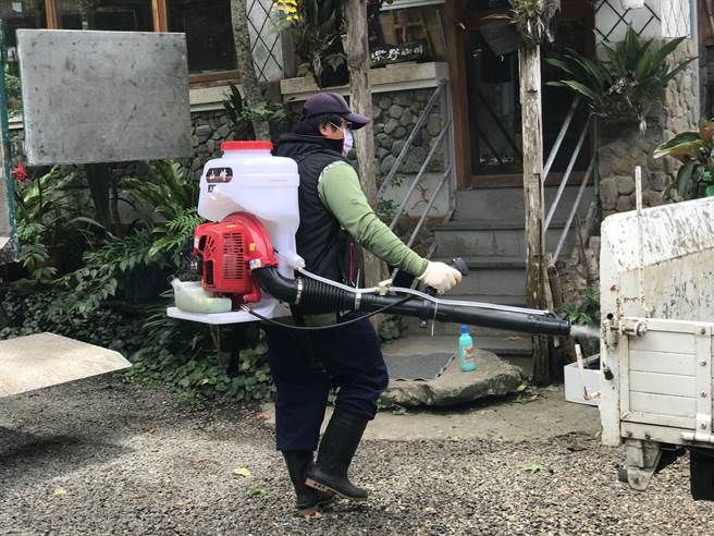 确诊个案案1129曾在嘉县活动，嘉县府今随即全面加强消毒。（嘉县政府提供／张亦惠嘉县传真）