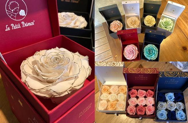 永恒玫瑰搭配小王子联名限量珠宝盒，堪称是全世界最顶级的玫瑰花礼。（图／杨婕安摄）