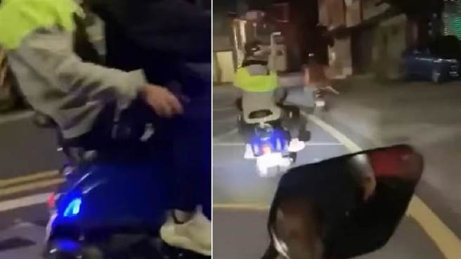 雙載2屁孩騎車追上外籍移工機車狠踹。（圖／翻攝自台南爆料公社臉書）