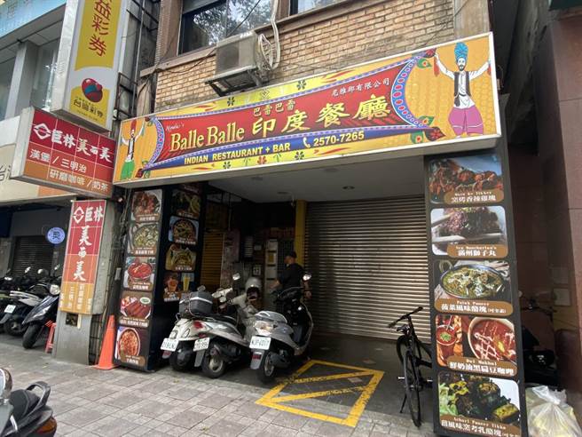 巴雷巴雷印度餐厅也拉下铁门未营业，不过，余灿华表示，餐厅的部分在昨晚也做了消毒，民眾不用太担心。（游念育摄）