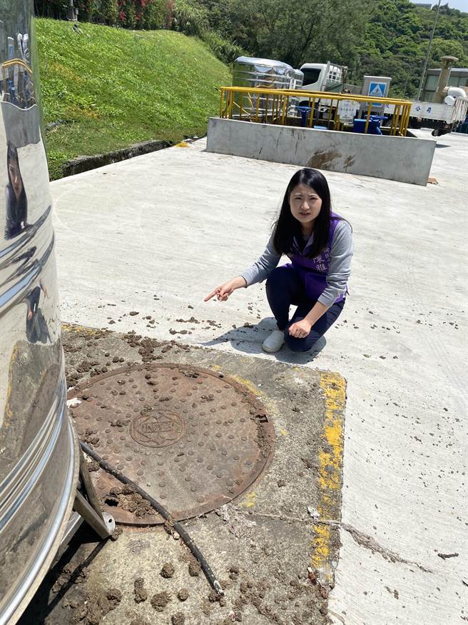 桃园市议员陈雅伦说雨后的柏油路面甚至会发现粪便残痕、散发恶臭，居民苦不堪言。(陈雅伦提供／蔡依珍桃园传真)