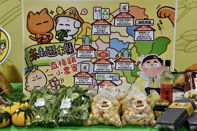 为了协助农民拓展农产品销售通路，台南市政府农业局于辖内多个据点举办农夫市集活动。（南市府提供／张毓翎台南传真）
