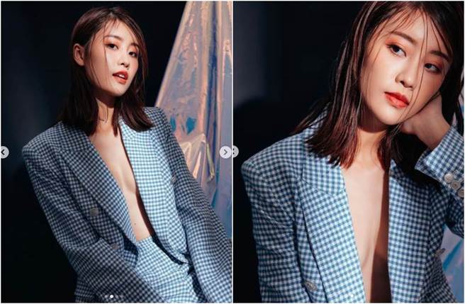 林真亦西装外套里一丝不挂。（图／翻摄自林真亦IG）
