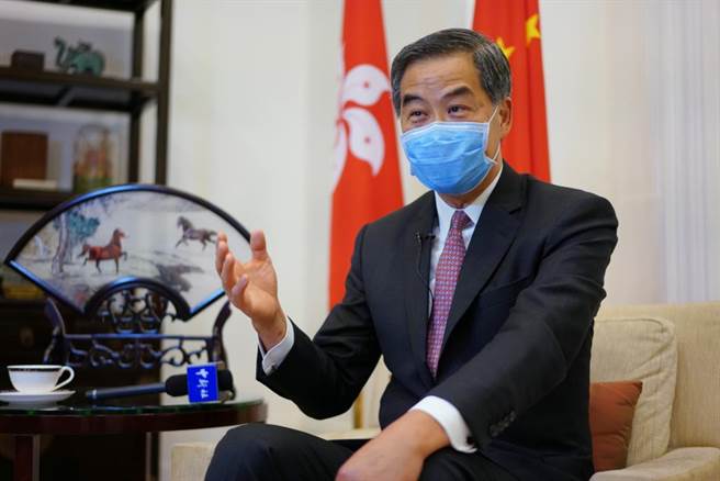 大陸全國政協副主席梁振英。(摘自中新社)