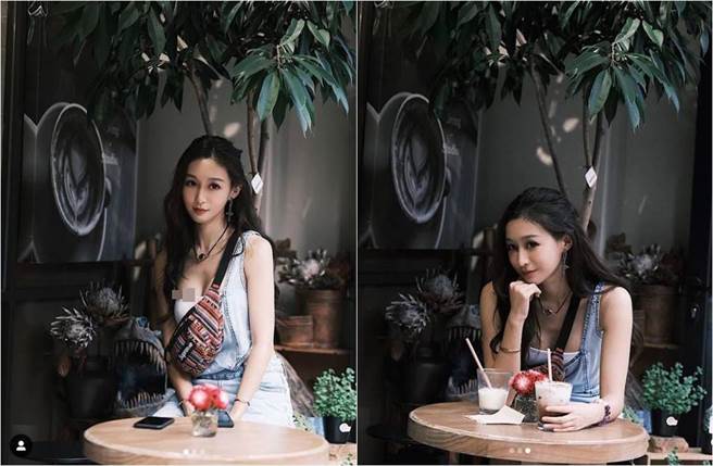 乐宜右胸惊现黑影，疑似走光，对此，乐宜也在文中直呼：「我要先澄清一下是阴影」。（图／取材自乐宜Instagram）