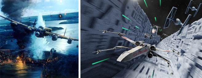 星际大战很大程度参考了英国电影《轰炸鲁尔水坝记》。(图/abroadintheyard、LucasArts)