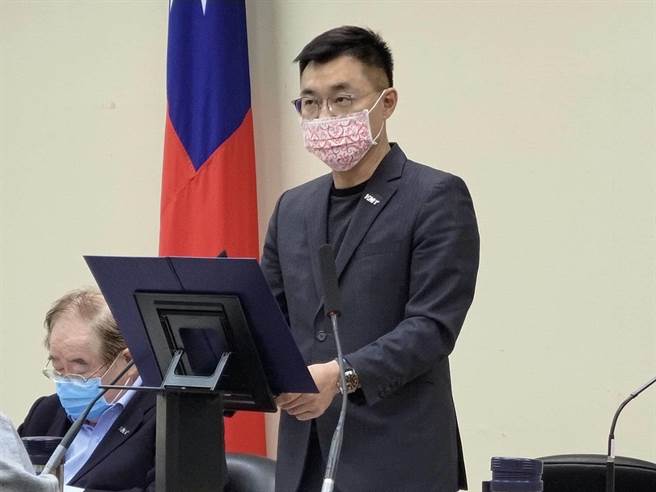 江启臣今中常会致词。（黄福其摄）